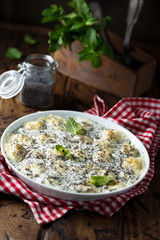 Sweet gnocchi with cream and poppy seeds 