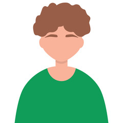 American man flat design isolated on white. Cartoon Vector illustration