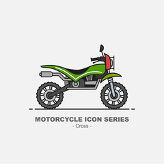 vector motorcycle icon series cross bike