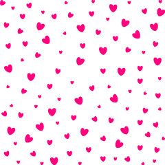 Valentine's day. Seamless pattern with red hearts, simple vector design element