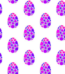 Seamless pattern, backgrounds, textures of multi colored abstract Easter eggs. Watercolor decorative drawing