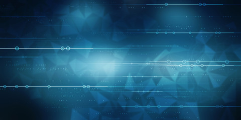 2d illustration Abstract futuristic electronic circuit technology background