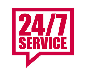 red vector banner 24/7 service