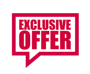 red vector banner exclusive offer
