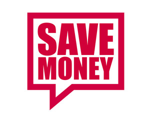 red vector banner save money