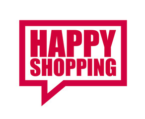 red vector banner happy shopping