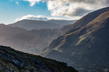 Landscape shot mountains Kerry Ireland