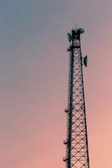 antenna on evening sky