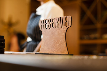 Table in the restaurant - the table is reserved.