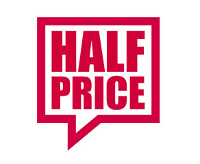 red vector banner half price