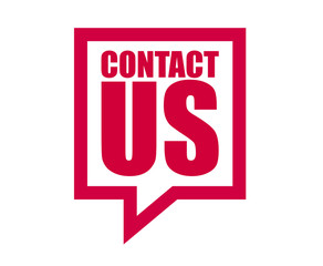 red vector banner contact us