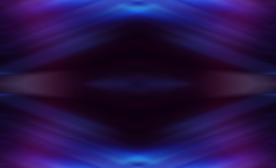 Dark abstract futuristic background. Neon lines glow. Neon lines, shapes. Multi-colored glow, blurry lights, bokeh. Empty stage background