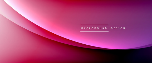 Wave liquid style lines with shadows and light on gradient background. Trendy simple fluid color gradient abstract background with dynamic straight shadow line effect