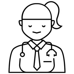 HealthCare Professional Logo, Lady Doctor Consultant Profession Avatar, Female Surgeon Vector Icon Design