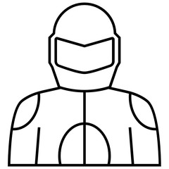 motorcyclist profession avatar, Racer Character Vector Icon Design, Robot Costume on white background