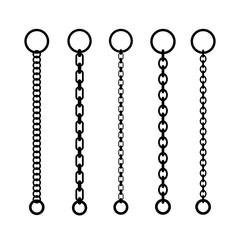 Chain vector icons set, brushes included