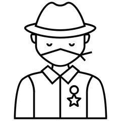 The Bandit Avatar Concept, Cowboy Logo Design Icon on White background