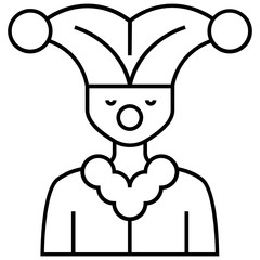 Clown Avatar Professional Character Vector Icon Design Concept