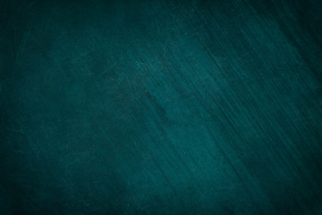 Empty green black chalkboard. School board background. Cafe, bakery, restaurant menu template. Great texture for text.