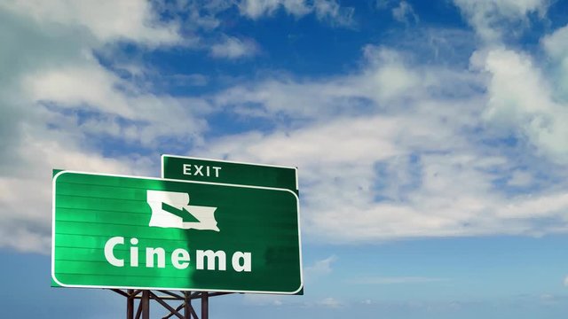 Street Sign the Way to Cinema