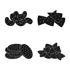 Isolated object of party and cooking sign. Collection of party and crunchy stock symbol for web.
