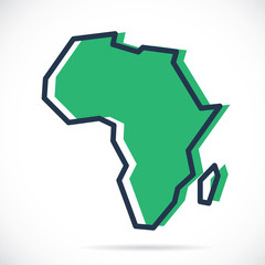 Stylized simple outline map of Africa © ink drop