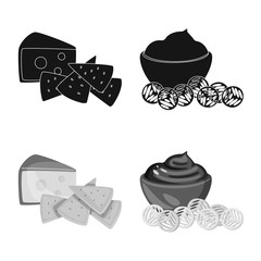 Vector illustration of taste and seasonin symbol. Collection of taste and organic stock vector illustration.