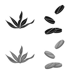 Vector illustration of protein and sea sign. Collection of protein and natural stock symbol for web.