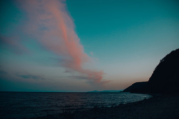 lake Baikal, beautiful view, sunset