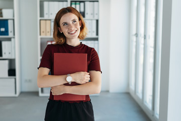 Young job applicant dreaming of her success