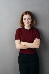 Confident relaxed attractive young woman