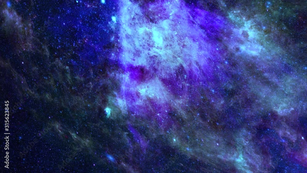 Wall mural animation view to travelling across the universe in moving
