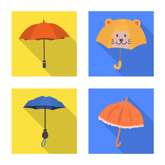 Isolated object of protection and closed icon. Set of protection and rainy stock symbol for web.