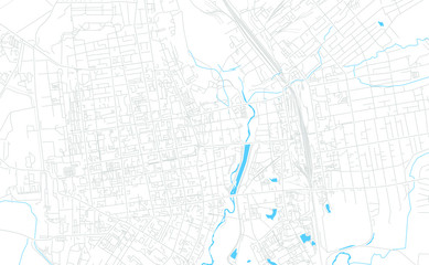 Ussuriysk, Russia bright vector map
