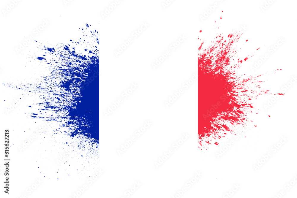 Poster flag of france with texture. template for design