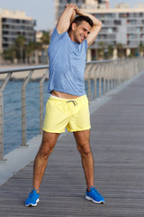 Man training outdoors