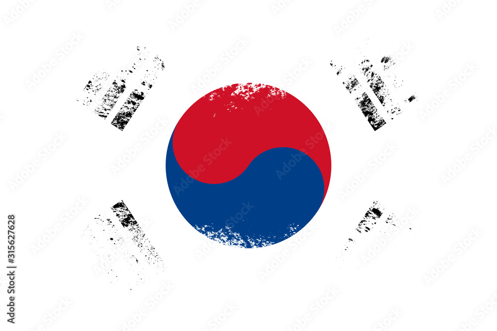 Canvas Prints national flag of south korea with texture. template for design