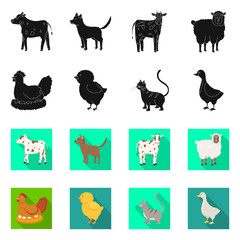 Vector design of breeding and kitchen symbol. Set of breeding and organic stock symbol for web.