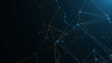 Abstract digital 3d illustration of multi colour network. Data concept 