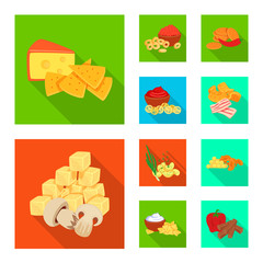 Vector illustration of taste and seasonin sign. Collection of taste and organic stock vector illustration.