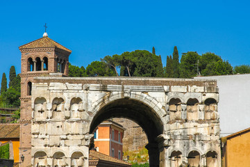 View on the bell tower of the Basilica of Santa Maria