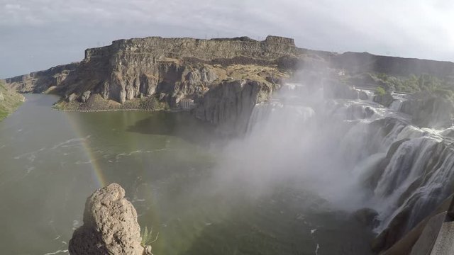 Viewing The Magnificent Shoshone Falls Park Along The Snake River In Idaho Near The Evel Knievel Snake River Canyon Jump Site.