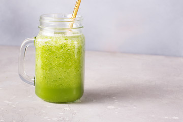 Glass of fresh cucumber juice. Detox water. Healthy drink.