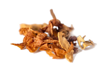 dried smoking tobacco Isolated on a white background.