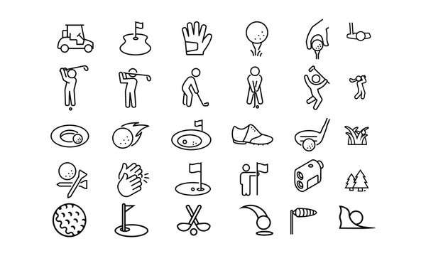 Golf Icons vector design black and white