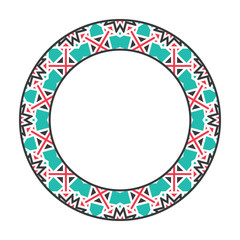Vector Asian Tribal Circular Frame
