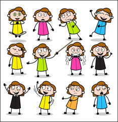 Office Girl - Set of Colorful Concepts Vector illustrations