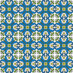 Bulgarian folk motif shevitsa pattern, Beautifull print on demand design,  Geometric background, Abstract wallpaper, Jewelry design, Cross stitch pattern, Ethnic motif isolated on white background