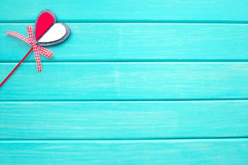 Background with heart for valentines day. Turquoise texture