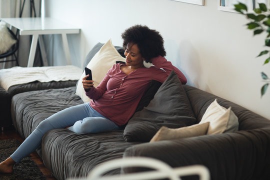 Woman relaxing at home